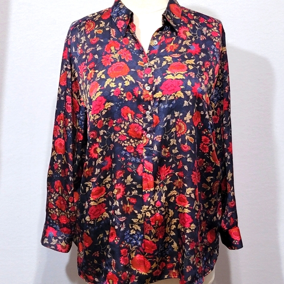Lauren Ralph Lauren Tops - Lauren Ralph Lauren Silk Feel Loose Fit Floral Blouse Size 3X. #519
